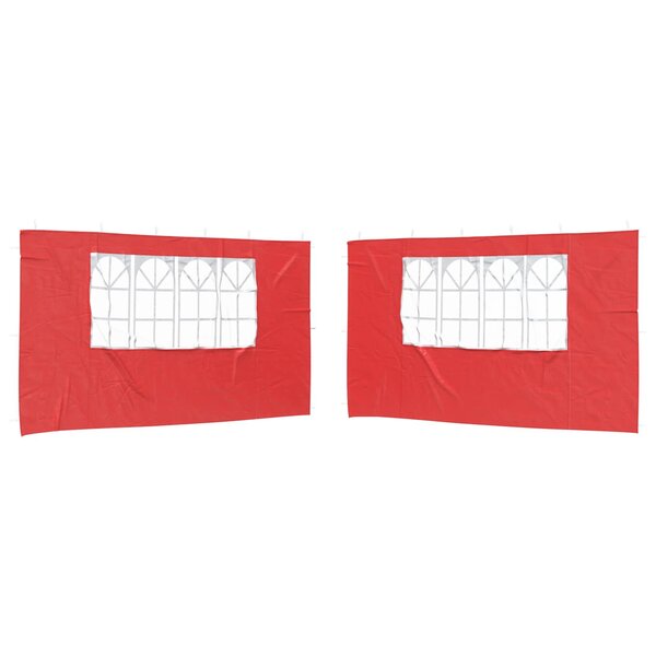vidaXL Mur de tente de fête 2 pièces 400 x 195 cm Rouge PE et acier
