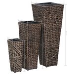 vidaXL Lits surélevés 3 Pièces Jacinthe d'eau Marron foncé