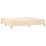 vidaXL Sommier à lattes de lit matelas et LED Crème 200x200 cm Tissu