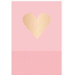 Carte D'anniversaire Festive - Rose - Cœur En Or - A Message - 11 5 X 17 Cm - Draeger paris