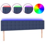vidaXL Tête de lit à LED Bleu 160x5x78/88 cm Tissu