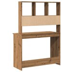 vidaXL Bureau avec étagères chêne artisanal Bois d'ingénierie