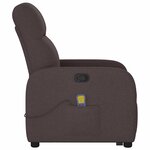 vidaXL Fauteuil inclinable de massage Marron foncé Tissu