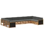 vidaXL Ensembles de canapés avec coussin 10 Pièces Bois d'Acacia Massif