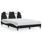 vidaXL Cadre de lit avec lumières LED noir blanc 140x200 cm similicuir