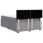 vidaXL Sommier à lattes de lit avec matelas Gris clair 140x190cm Tissu