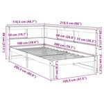 vidaXL Lit bibliothèque sans matelas cire marron 100x200 cm pin massif