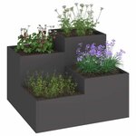 vidaXL Cache-pot de jardin Noir 100 x 100 x 60 cm Acier