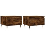 vidaXL Tables basses 2 Pièces chêne fumé 50x46x35 cm bois d'ingénierie