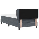 Lit à ressorts vidaXL avec matelas gris foncé 100x200 cm en velours