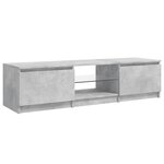 vidaXL Meuble TV avec lumières LED gris béton 140x40x36 cm
