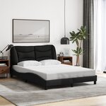 vidaXL Cadre de lit avec LED sans matelas noir 120x200 cm tissu