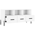 vidaXL Meuble TV blanc 102x36x50 cm bois d'ingénierie