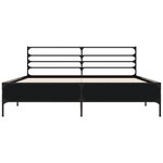 vidaXL Cadre de lit noir 150x200 cm bois d'ingénierie et métal