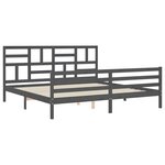 vidaXL Cadre de lit sans matelas gris 200x200 cm bois massif