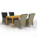 vidaXL Ensemble à manger de jardin 5 Pièces Marron