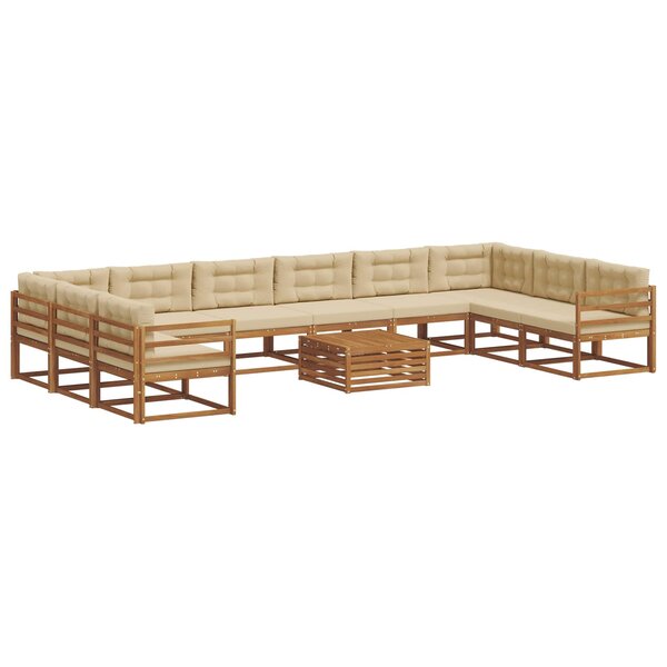 vidaXL Ensemble de canapés d'extérieur 11 Pièces Naturel et Beige