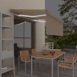 vidaXL Auvent automatique store capteur de vent et LED 3x2 5 m Crème