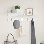 vidaXL Porte-manteau mural Blanc 90 x 15 x 36 cm Bois d'ingénierie