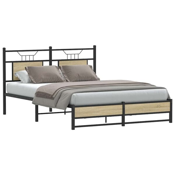 vidaXL Cadre de lit sans matelas chêne sonoma 150x200 cm