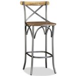 vidaXL Tabouret de bar Bois de manguier massif