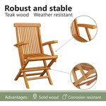 vidaXL Chaises de jardin lot de 3 Bois de teck massif