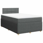 vidaXL Sommier à lattes de lit avec matelas Gris foncé 120x200cm Tissu