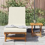 vidaXL Transat Marron et Crème 199 x 63 x 85 cm Bois d'Acacia Massif