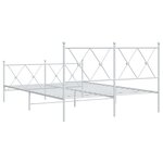 vidaXL Cadre de lit métal avec tête de lit/pied de lit blanc 140x200cm