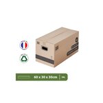 Pack and Move - Lot 60 cartons déménagement stockage standard - 60 x 30 x 30 cm - Poignées renforcées - 3 adhésifs offerts