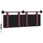 vidaXL Tête de lit suspendue Avec lumière LED Bordeaux Tissu