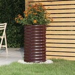 vidaXL Jardinière de jardin Acier enduit de poudre 40x40x68 cm Marron