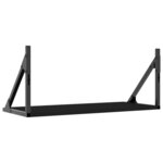 vidaXL Étagères murales 2 Pièces noir 60x25x25 5 cm bois d'ingénierie