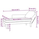 vidaXL Chaise longue avec coussin rouge orange tissu en velours côtelé