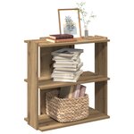 vidaXL Bibliothèque à 3 niveaux chêne artisanal 60x30x60 cm