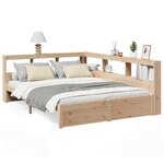 vidaXL Lit bibliothèque sans matelas 140x200 cm bois massif de pin