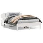 vidaXL Cadre de lit sans matelas blanc 160x200 cm bois de pin massif