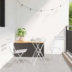 vidaXL Chaises de jardin pliantes   2 pièces en acier blanc