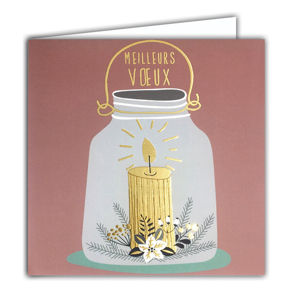 Carte Meilleurs Vœux avec Enveloppe Blanche 15x15cm