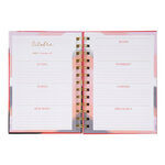 Agenda papier semainier - 2022 - 2023 - rose rouge - draeger paris
