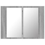 vidaXL Armoire à miroir LED Sonoma gris 60x12x45 cm Bois d'ingénierie