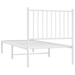 vidaXL Cadre de lit métal sans matelas avec tête de lit blanc 75x190cm