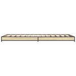 vidaXL Cadre de lit chêne sonoma 90x190 cm bois d'ingénierie et métal