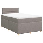 vidaXL Sommier à lattes de lit avec matelas taupe 120x190 cm tissu