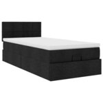 vidaXL Lit ottoman avec matelas noir 90x200 cm tissu