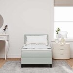 vidaXL Lit à ressorts avec matelas Gris clair 80 x 200 cm Velours
