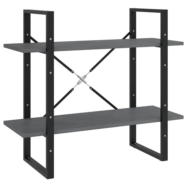 vidaXL Bibliothèque à 2 niveaux Gris 80x30x70 cm Bois de pin massif