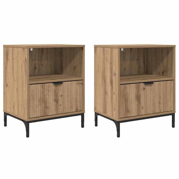 vidaXL Tables de chevet 2 Pièces chêne artisanal 49 x 36 x 61 cm