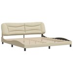 vidaXL Cadre de lit sans matelas Hvar crème 200x200 cm tissu