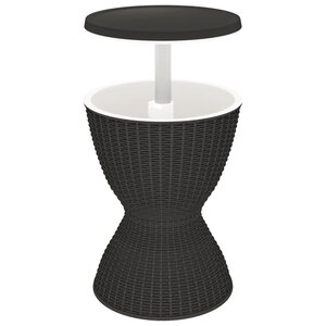 vidaXL Table à glacière 3 en 1 noir polypropylène